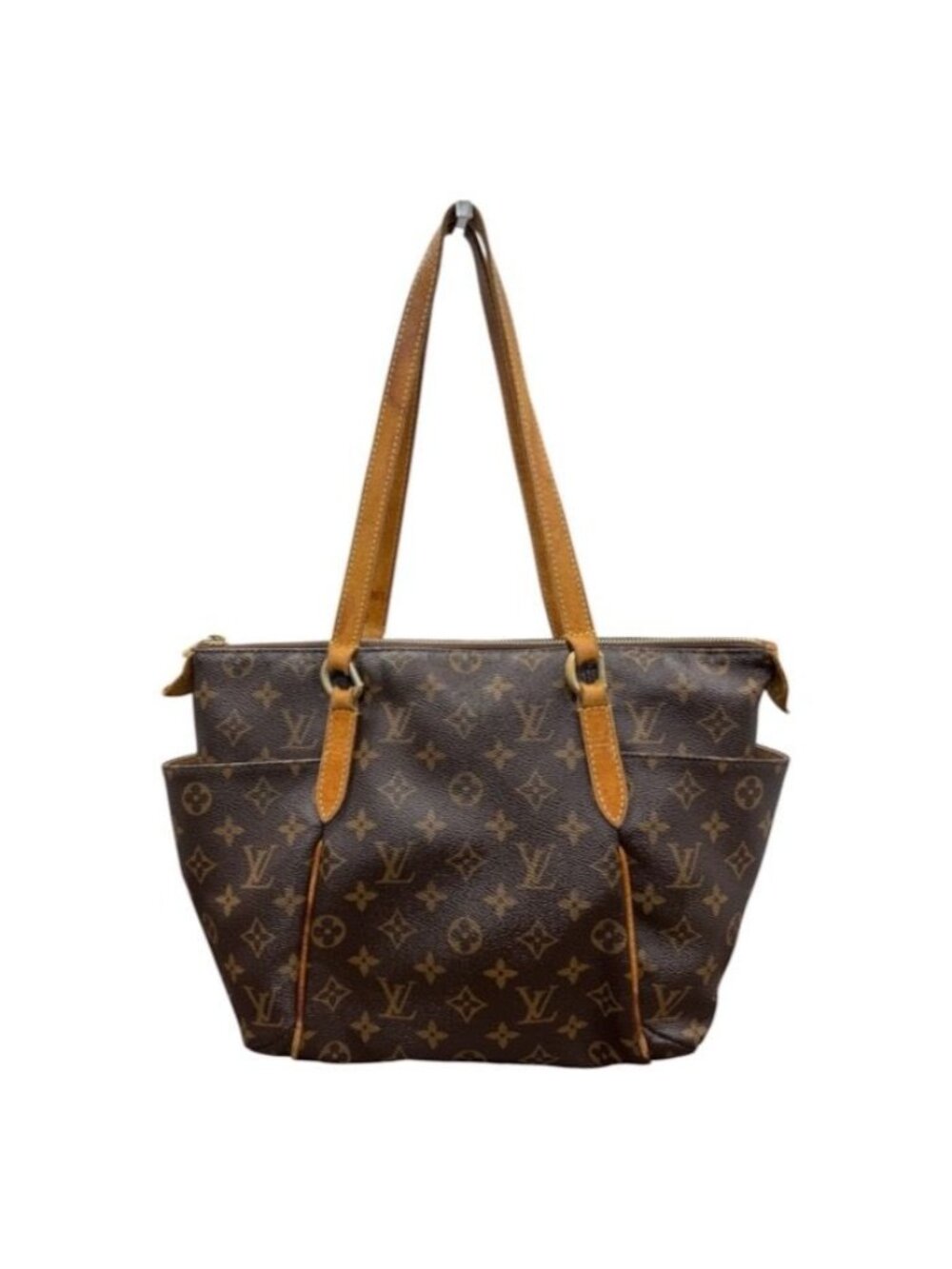 Louis Vuitton Monogram Brown Gold Leather Tote Shoulder Bag